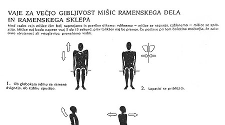 Vaje za večjo gibljivost mišic ramenskega dela in ramenskega sklepa Vaje za večjo gibljivost mišic ramenskega dela in ramenskega sklepa